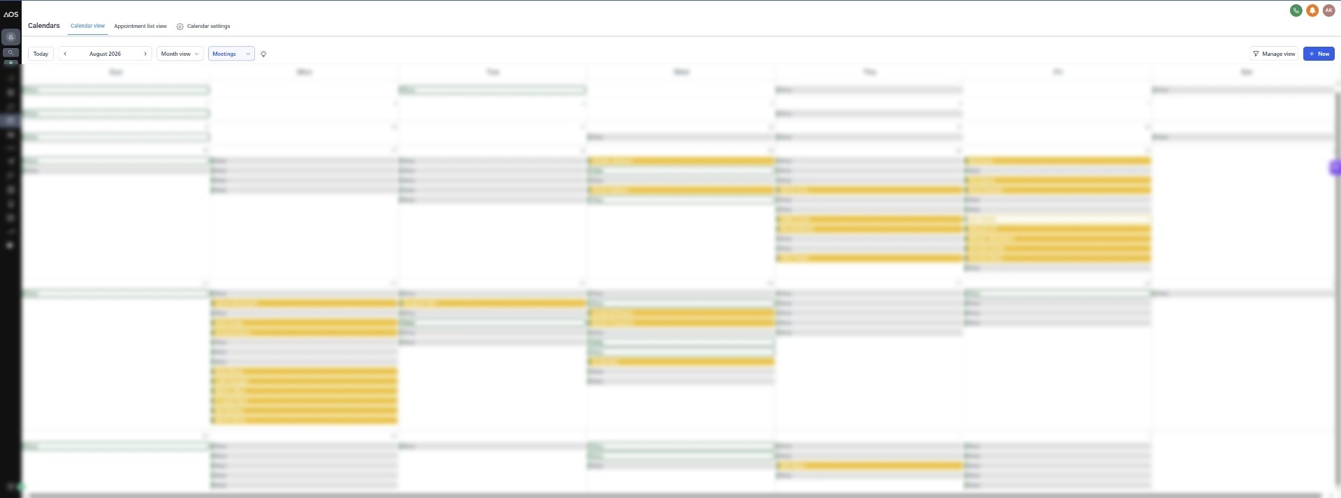 Campaign calendar filled with scheduled discovery calls generated from paid traffic